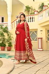 KA 1207 Faux Blooming With Embroidery Work Gown With Dupatta Wholesale Online